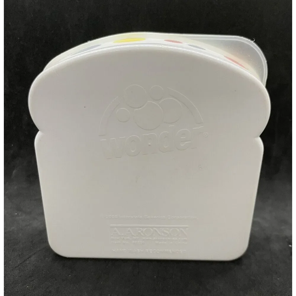 Wonder Bread Sandwich HOLDER‎ Plastic STORAGE CONTAINER CLASSIC WHITE LOGO +DOTS